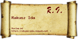 Rakusz Ida névjegykártya