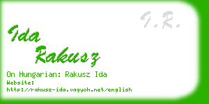 ida rakusz business card